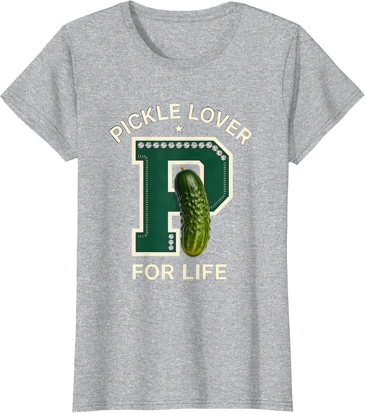 Pickle Lover For Life Funny Pickle Fan Design T-Shirt - Heather Grey