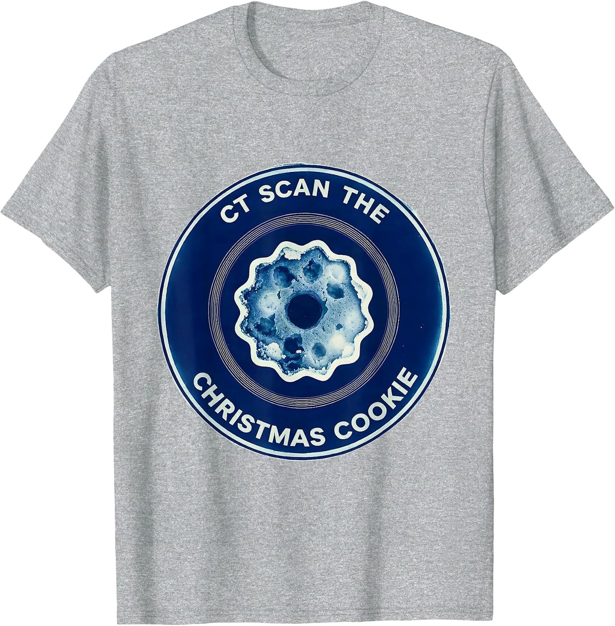 Men's CT Scan The Christmas Cookie Cyanotype Radiology Tech Humor T-Shirt - Heather Grey
