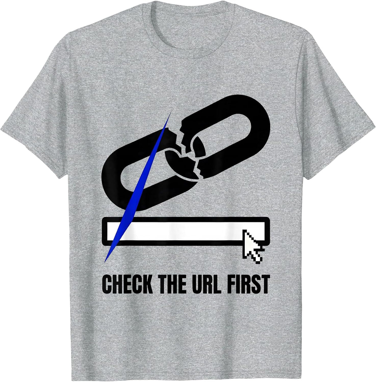 Men's Check The URL First Brutalist IT Support Programmer Gift T-Shirt - Heather Grey