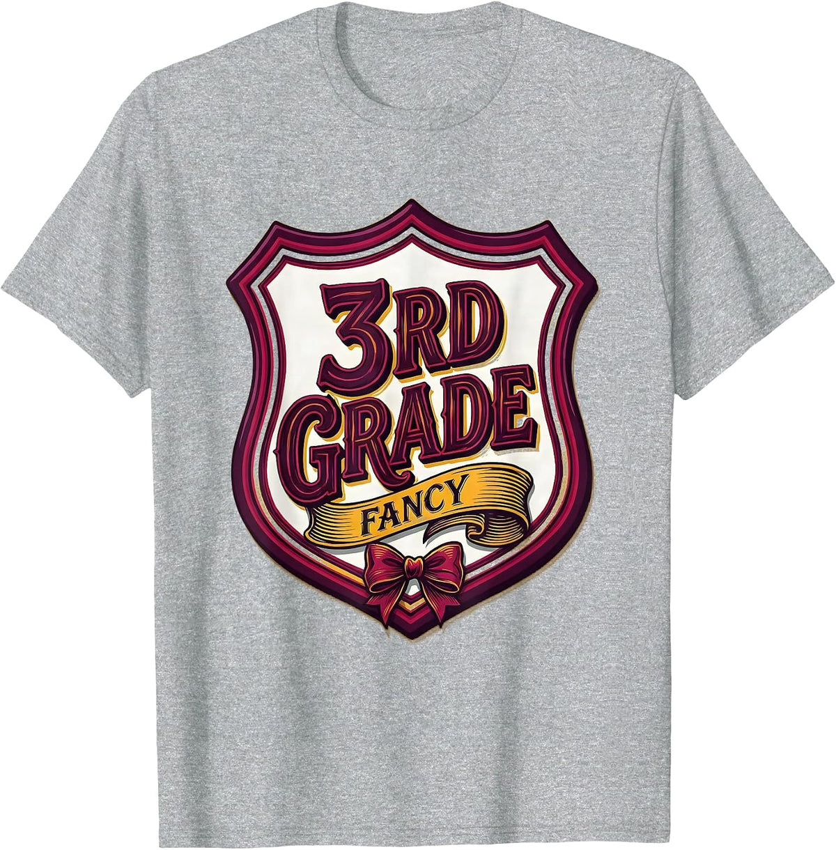 Men's 3rd Grade Fancy Coquette Bow Back to School Girl Teacher T-Shirt - Heather Grey