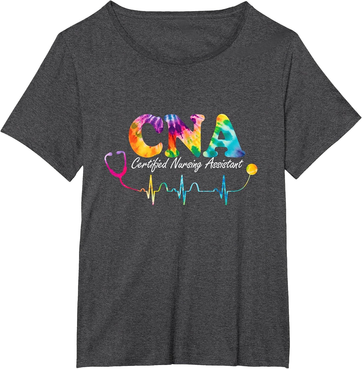 Certified Nursing Assistant Tie Dye CNA Nurse T-Shirt - Dark Heather Grey