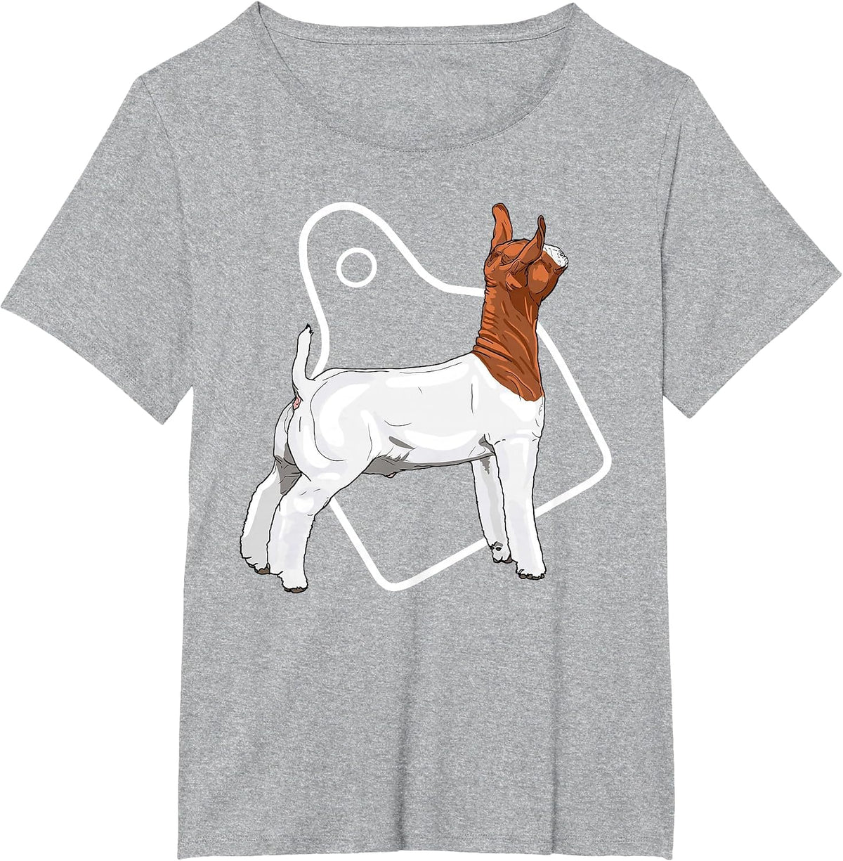 Show Market Wether Boer Goat and Eartag T-Shirt - Heather Grey