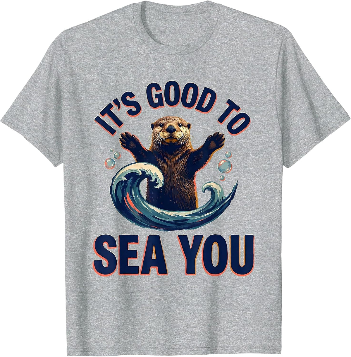 Men's It's Good To Sea You Cute Ocean Teacher Back To School Pun T-Shirt - Heather Grey