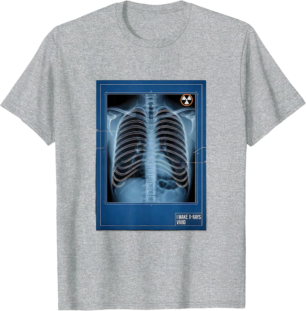 Men's I Make X-Rays Vivid Technical Blueprint Radiology Tech Rad T-Shirt - Heather Grey