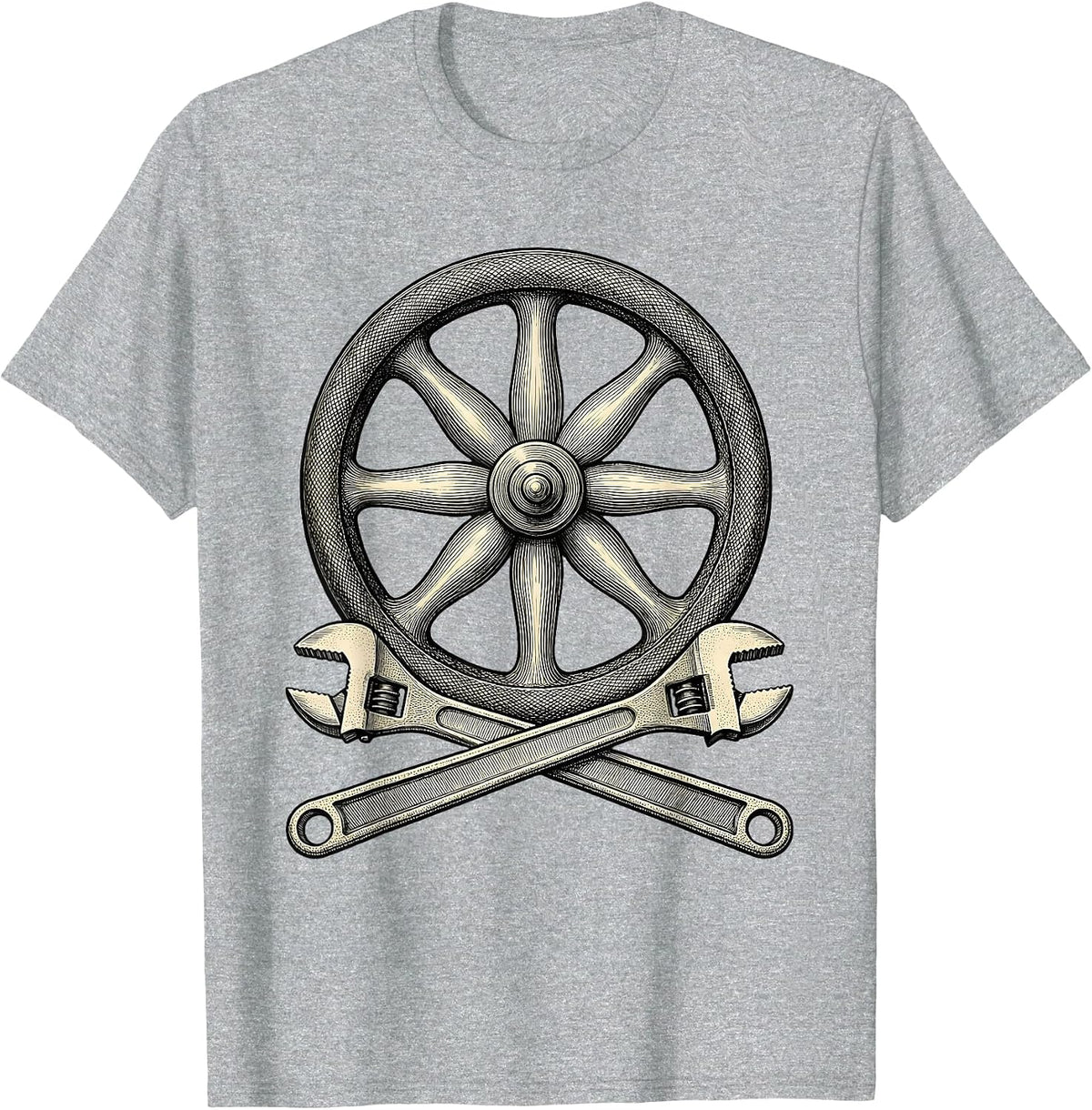 Men's Valve Wheel Plumbers Funny Pipefitter Occupation Humor T-Shirt - Heather Grey