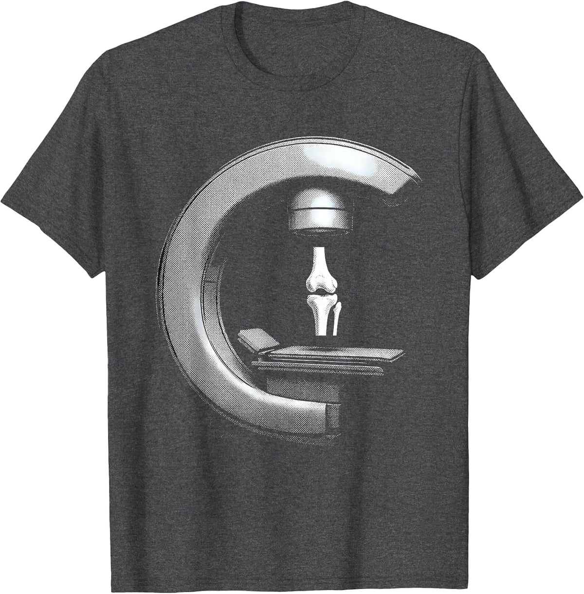Closed C-Arm Fluoroscopy Radiology Tech Humor T-Shirt - Dark Heather Grey