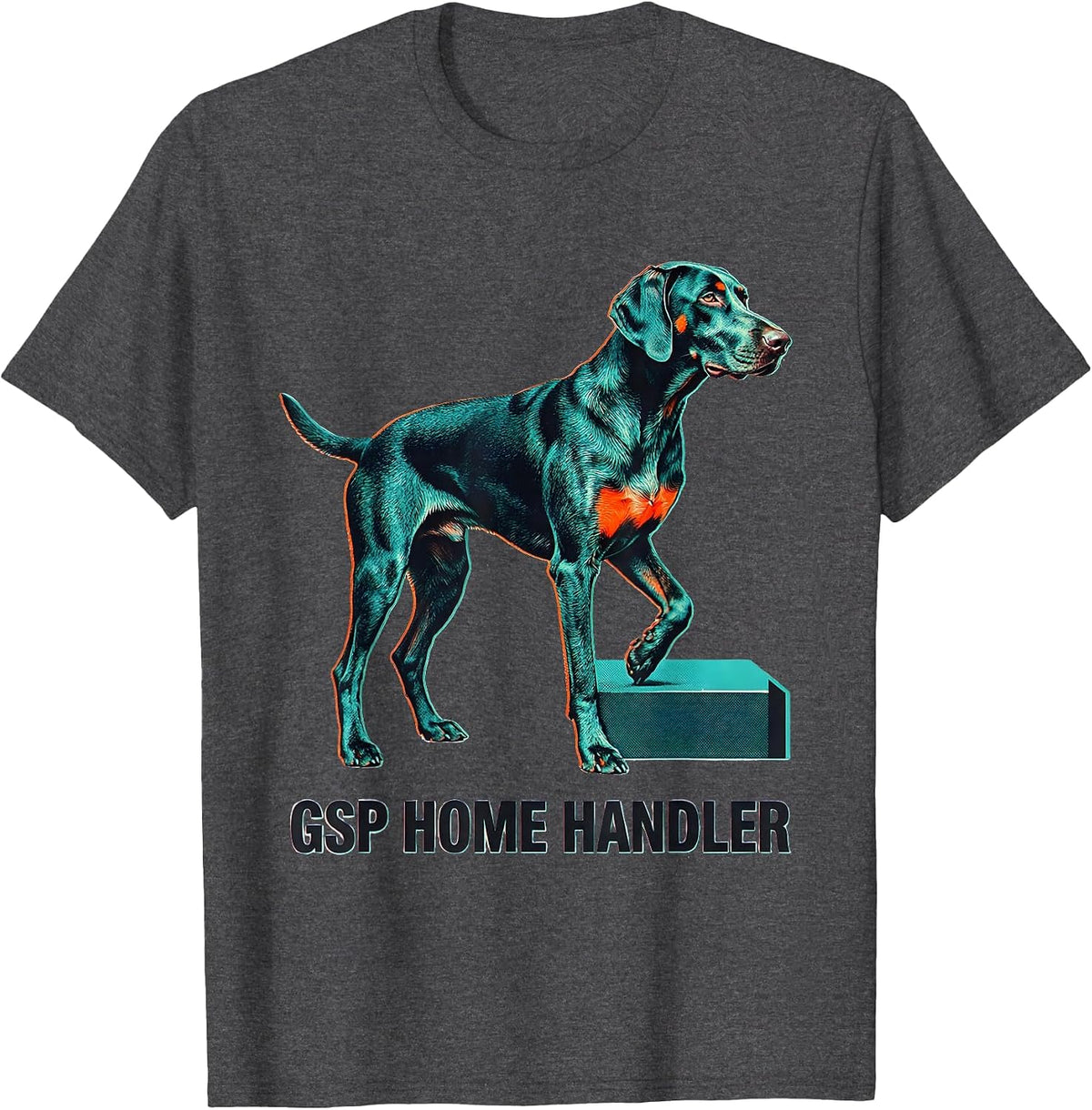 Men's GSP Home Handler Funny German Shorthaired Pointer Dog Lover T-Shirt - Dark Heather Grey