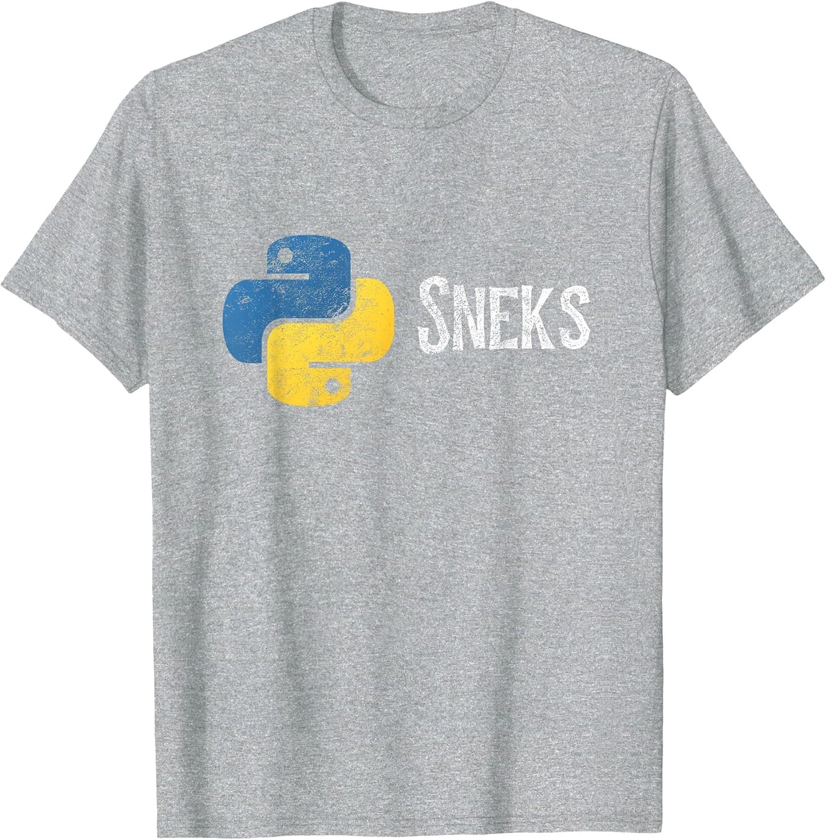 Python Programming Funny Programmer Python Logo Sneks T-Shirt - Heather Grey