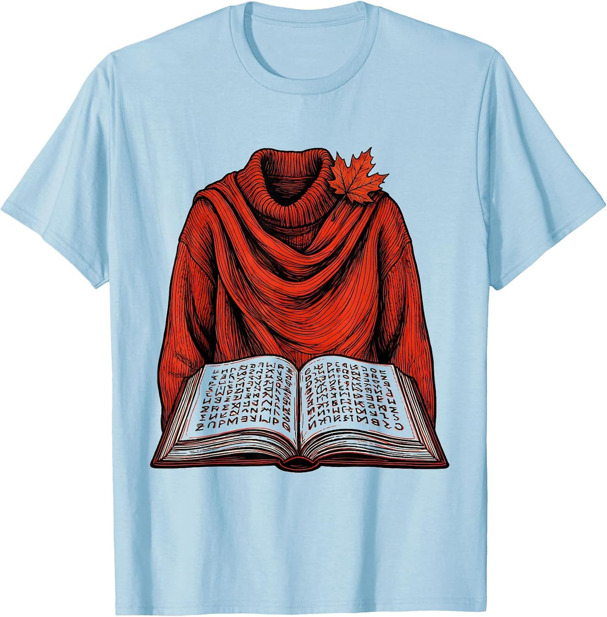 Men's Outlined Red Sweater Dyslexia Awareness Teacher Support T-Shirt - Baby Blue