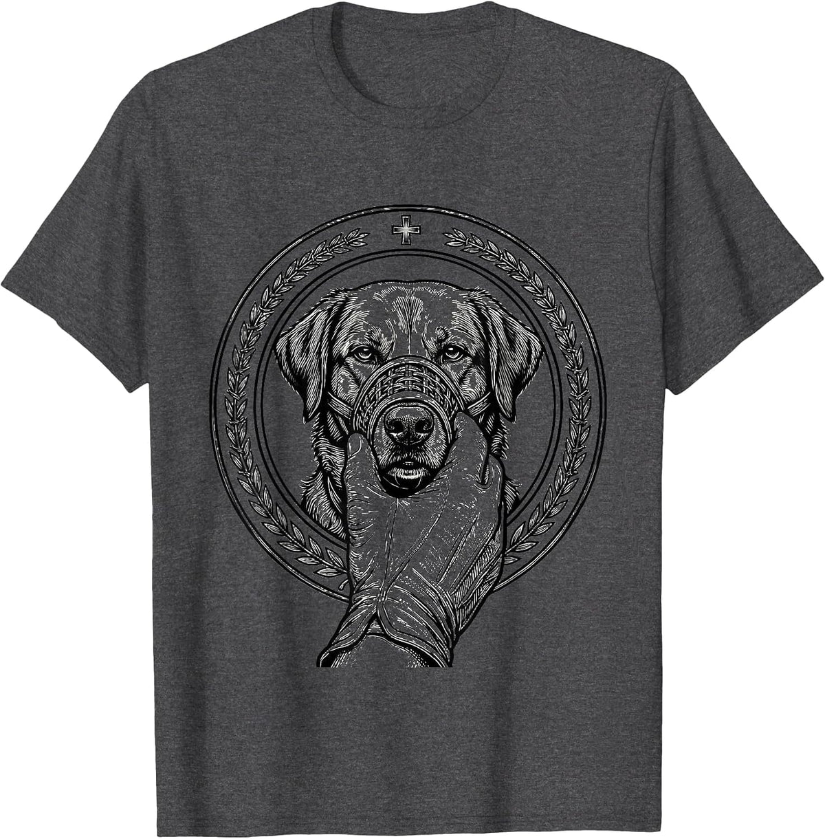 Men's Vet Badge Gift Veterinarian Occupational Humor T-Shirt - Dark Heather Grey