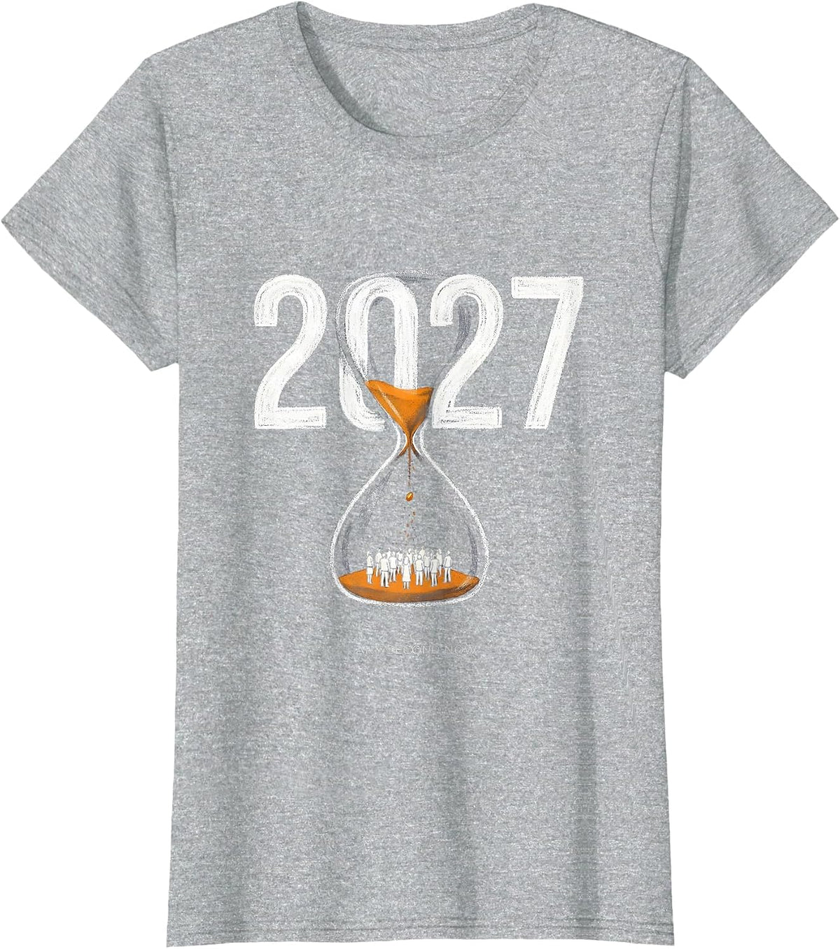 Women's 2027 Any Second Now Editorial Conceptual New Year Party T-Shirt - Heather Grey