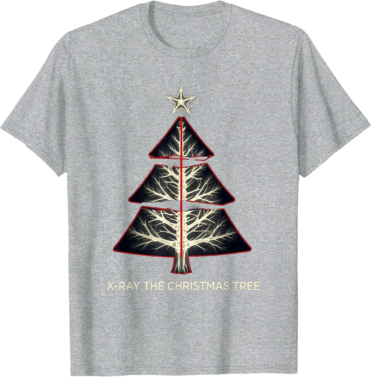 Men's X-Ray The Christmas Tree Funny Radiology Tech Christmas T-Shirt - Heather Grey
