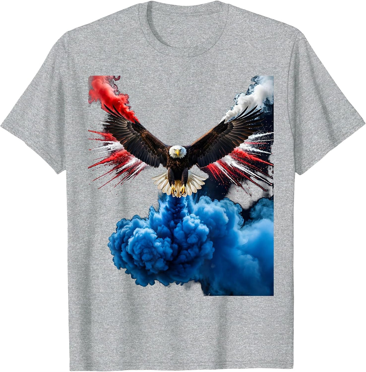 Men's Bald Eagle 250th Anniversary USA Patriotic Tee T-Shirt - Heather Grey