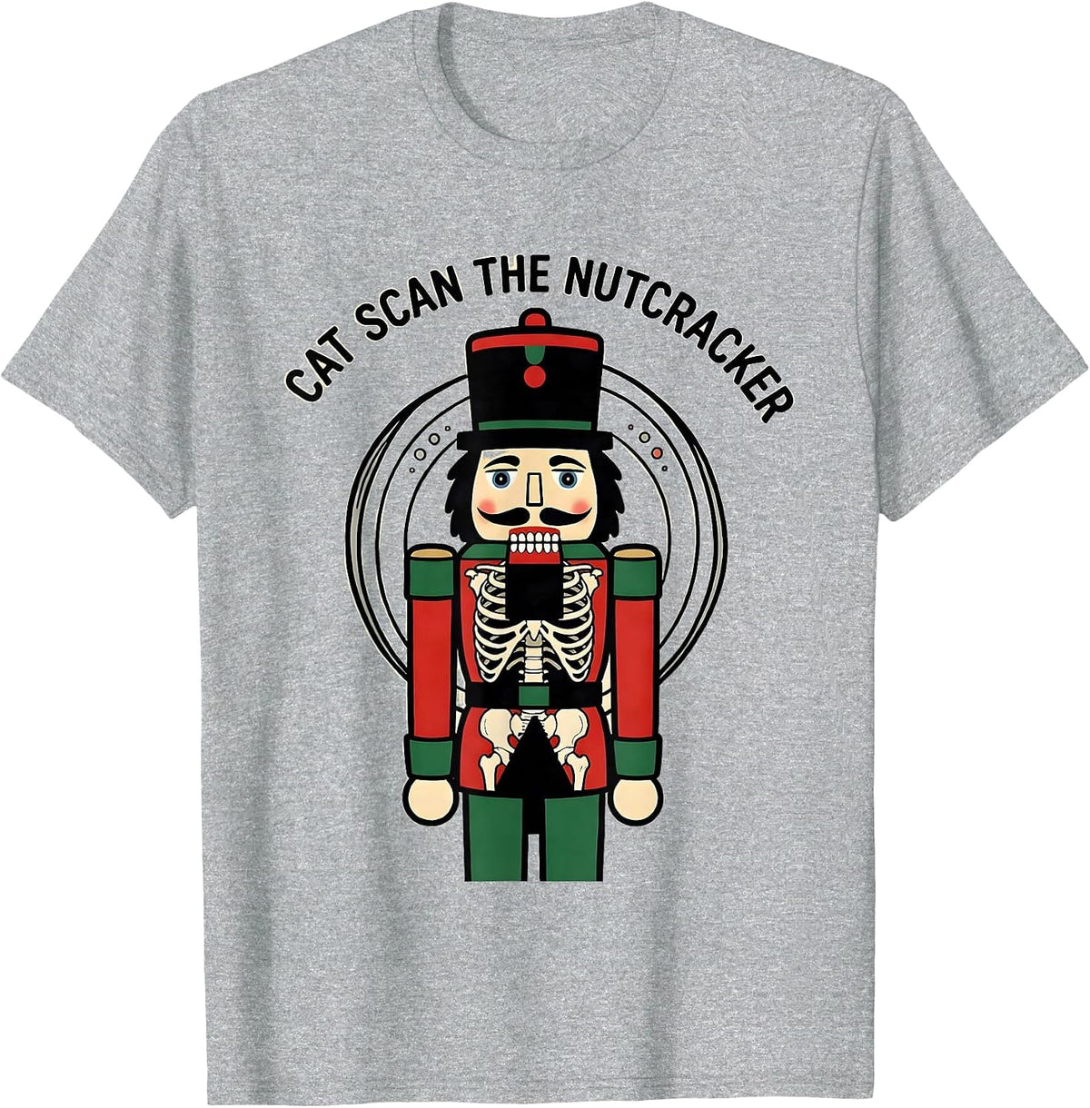 Men's CAT Scan The Nutcracker Funny Radiology Tech Christmas Humor T-Shirt - Heather Grey