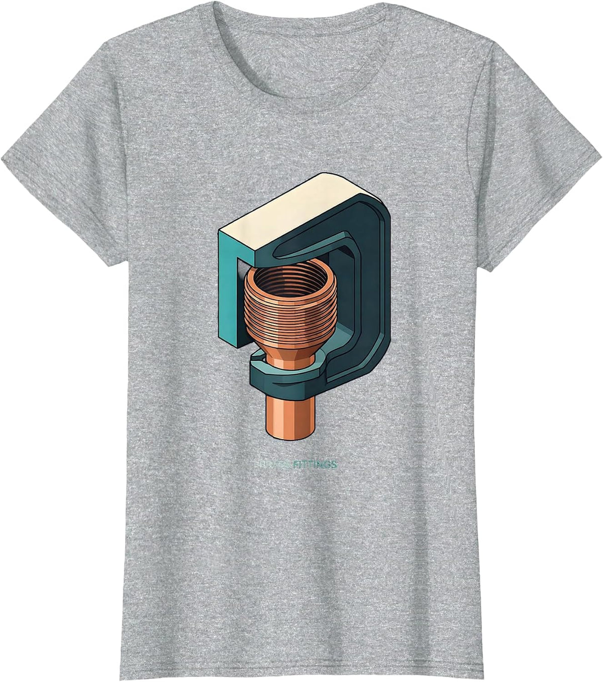 I Press Fittings Funny Plumber Pipefitter Occupational Humor T-Shirt - Heather Grey