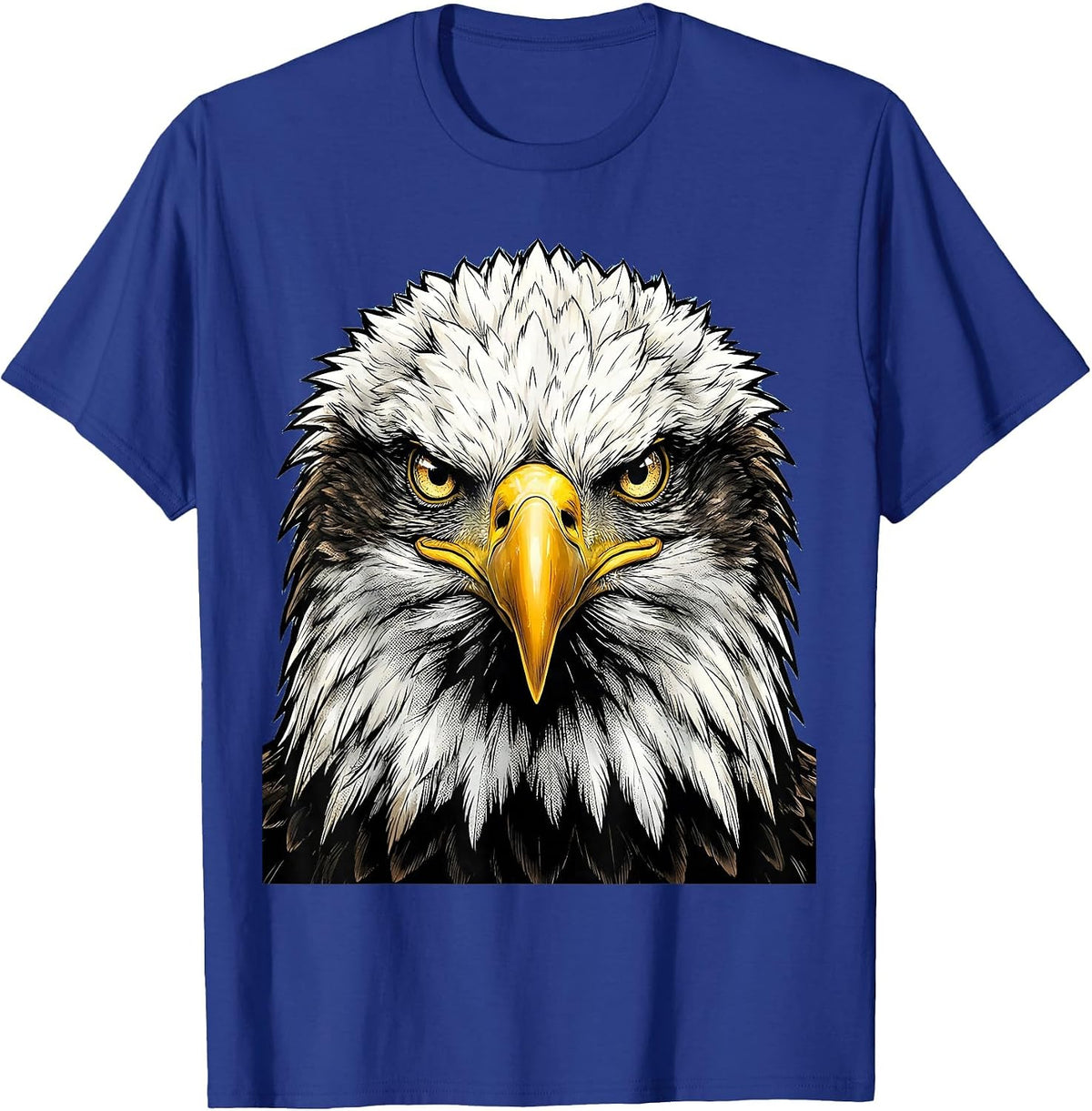 Bald Eagle Face Comic Book Kids Halloween Costume T-Shirt - Royal Blue