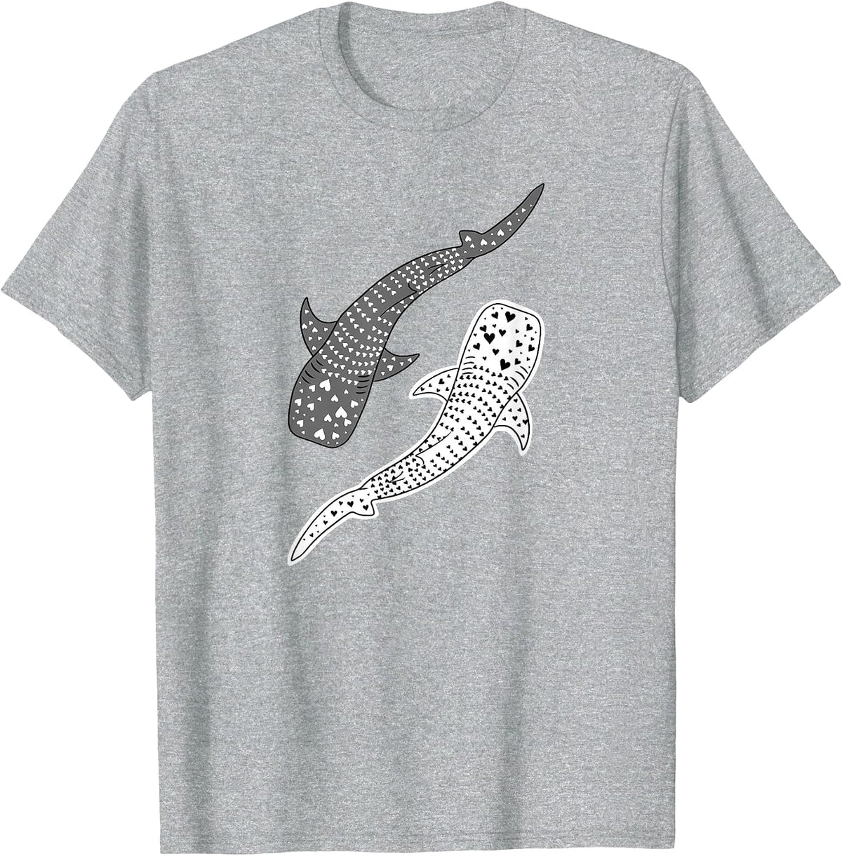 Shark Design, Ocean Beach, Ocean-Inspired Style Whale Shark T-Shirt - Heather Grey