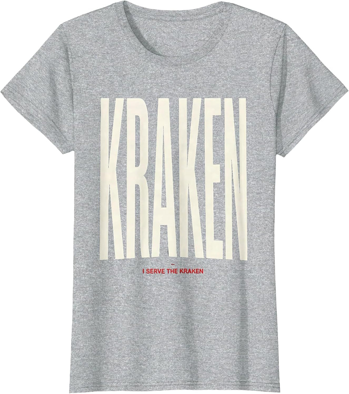 I Serve The Kraken Minimalist Octopus Lover Graphic T-Shirt - Heather Grey