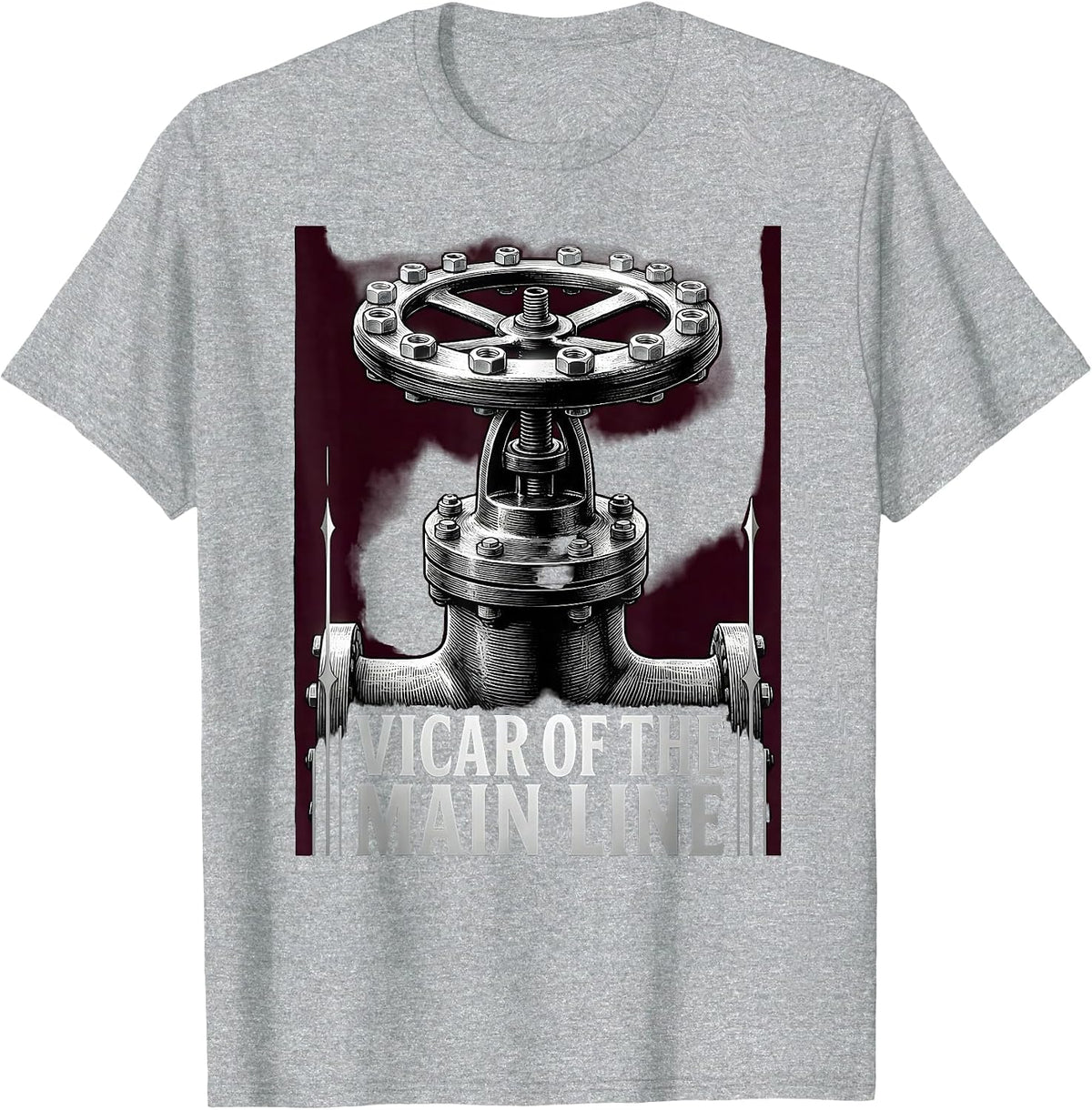 Men's Vicar Of The Main Line Gothic Funny Plumber Pipefitter Gift T-Shirt - Heather Grey