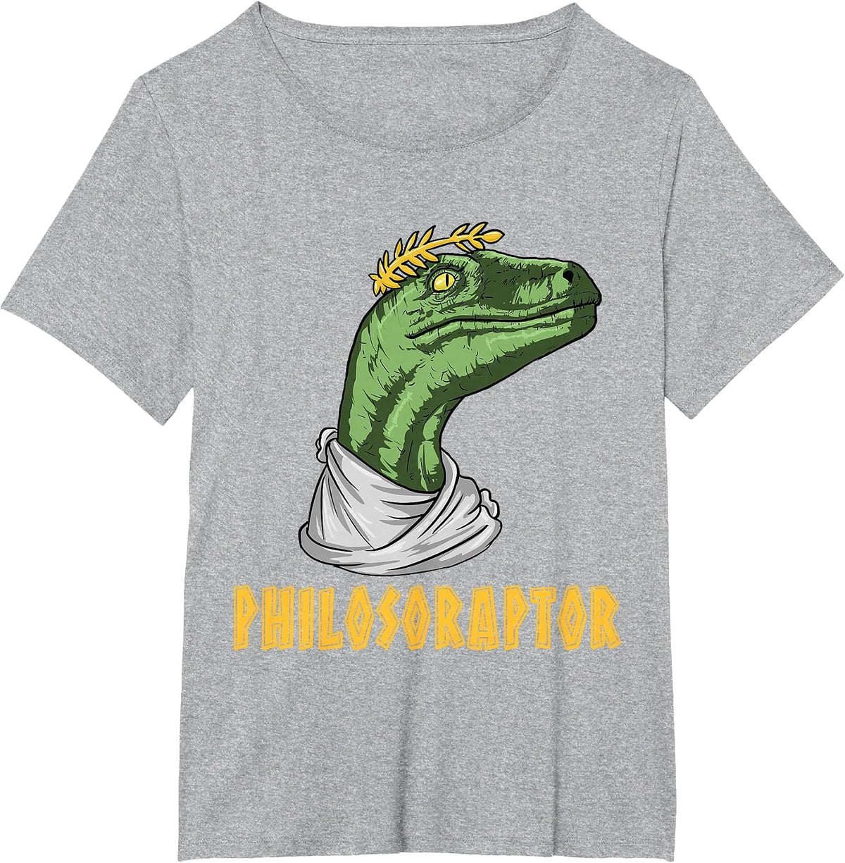 Philosoraptor Velociraptor Philosopher - Funny Philosophy T-Shirt - Heather Grey