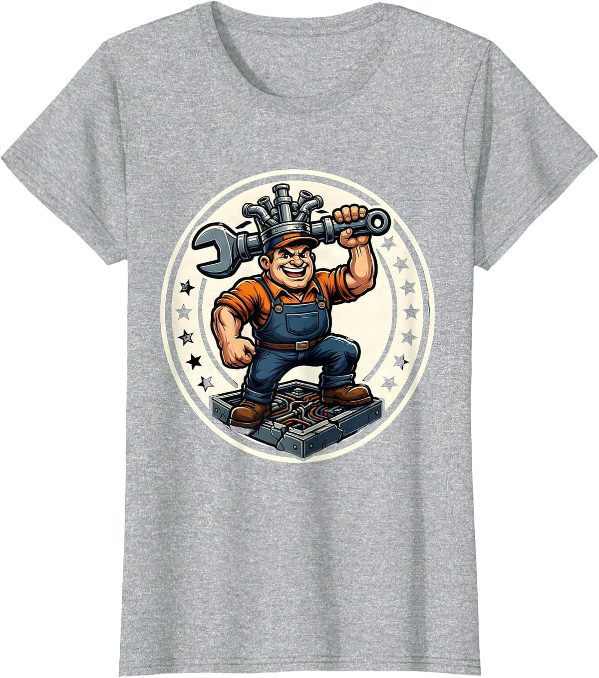 Sealed Plumber Badge Funny Pipefitter Occupation Humor T-Shirt - Heather Grey