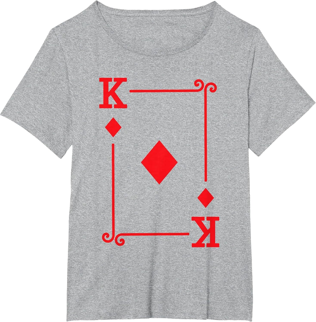 Playing Cards - Matching Diamonds Card Suits - King Card T-Shirt - Heather Grey
