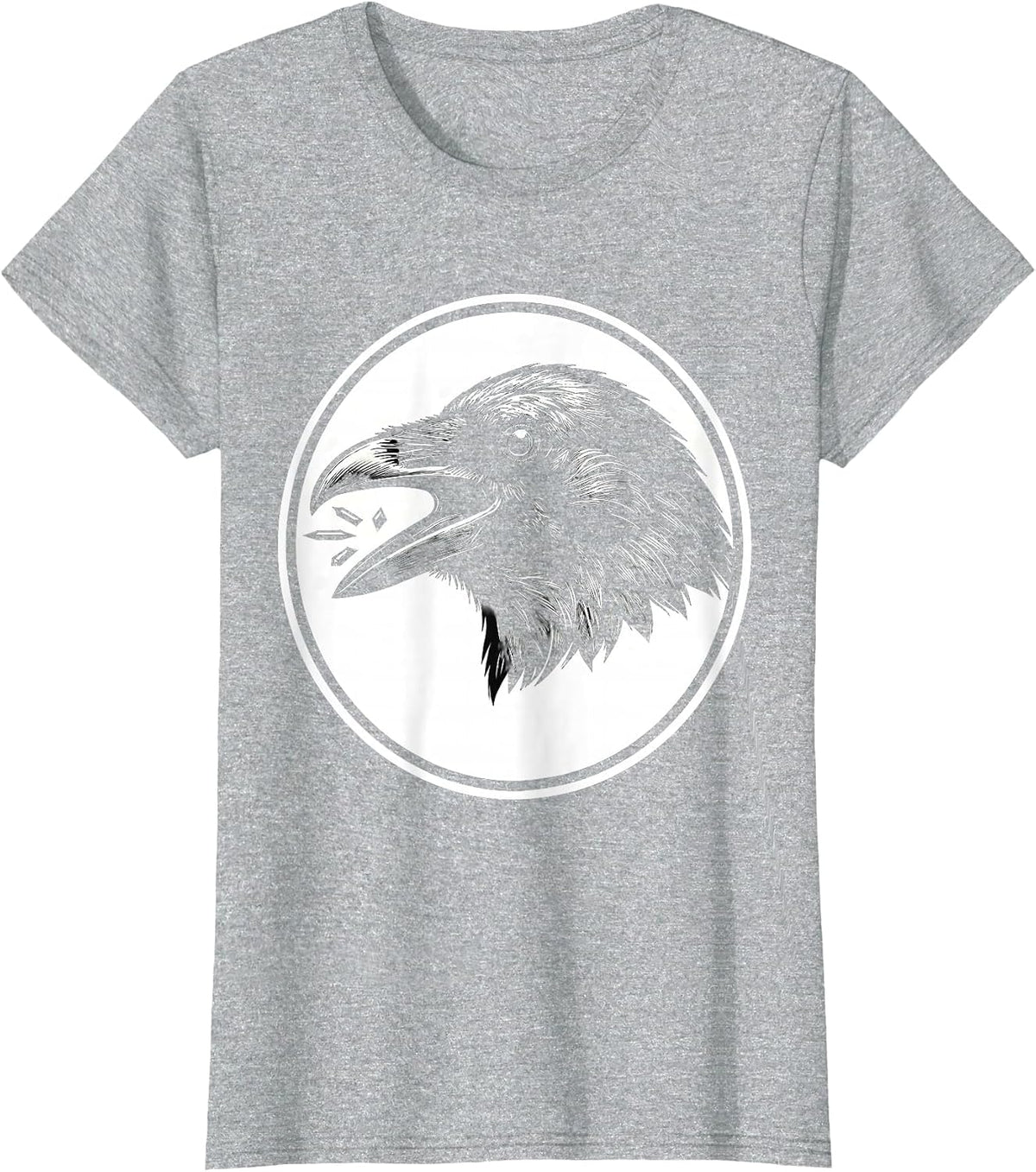 Women's Crow Raven Gothic Bird Humor Vintage T-Shirt - Heather Grey