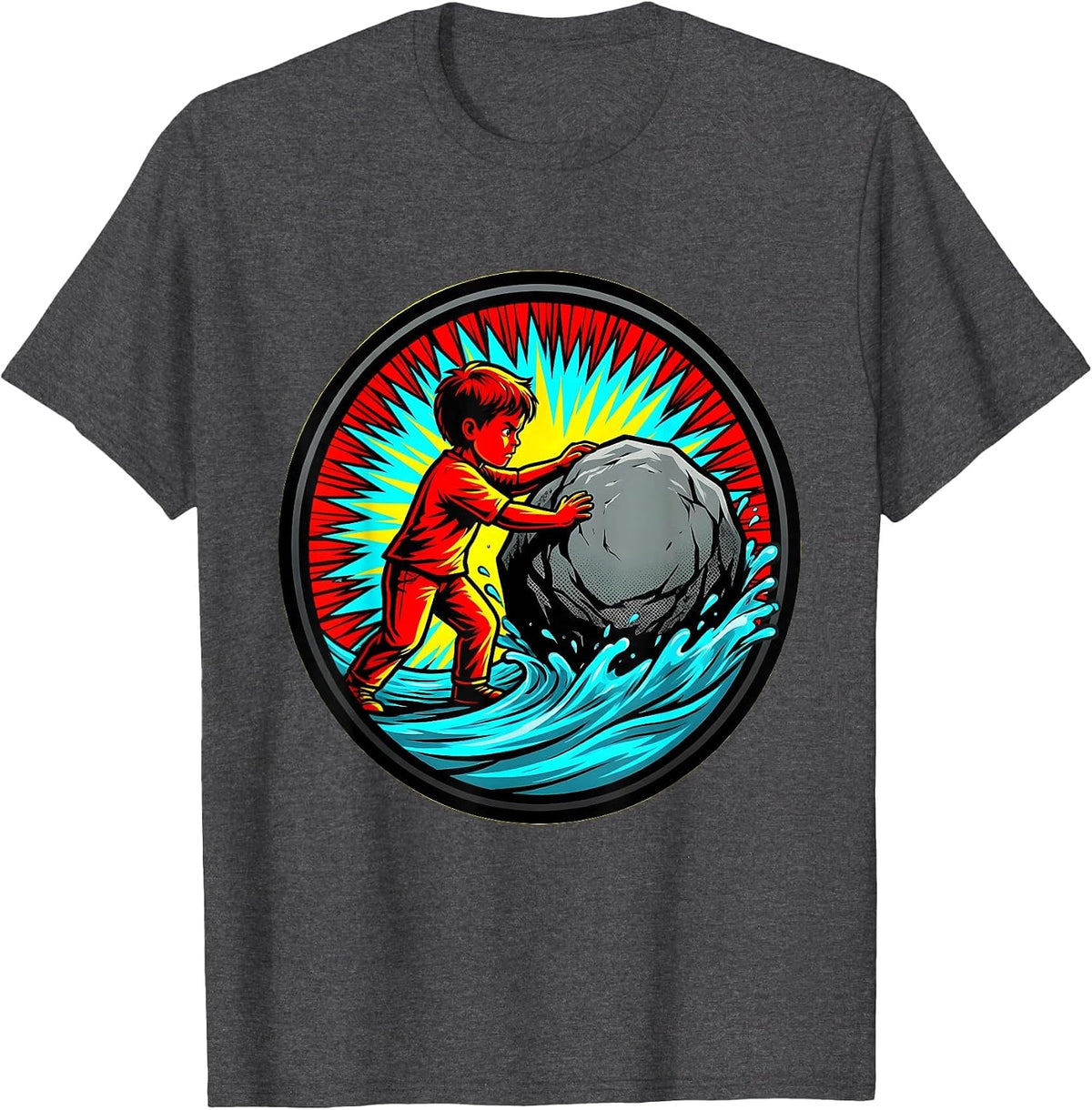 Be Like Subtraction Remove Obstacles Graphic Tee T-Shirt - Dark Heather Grey