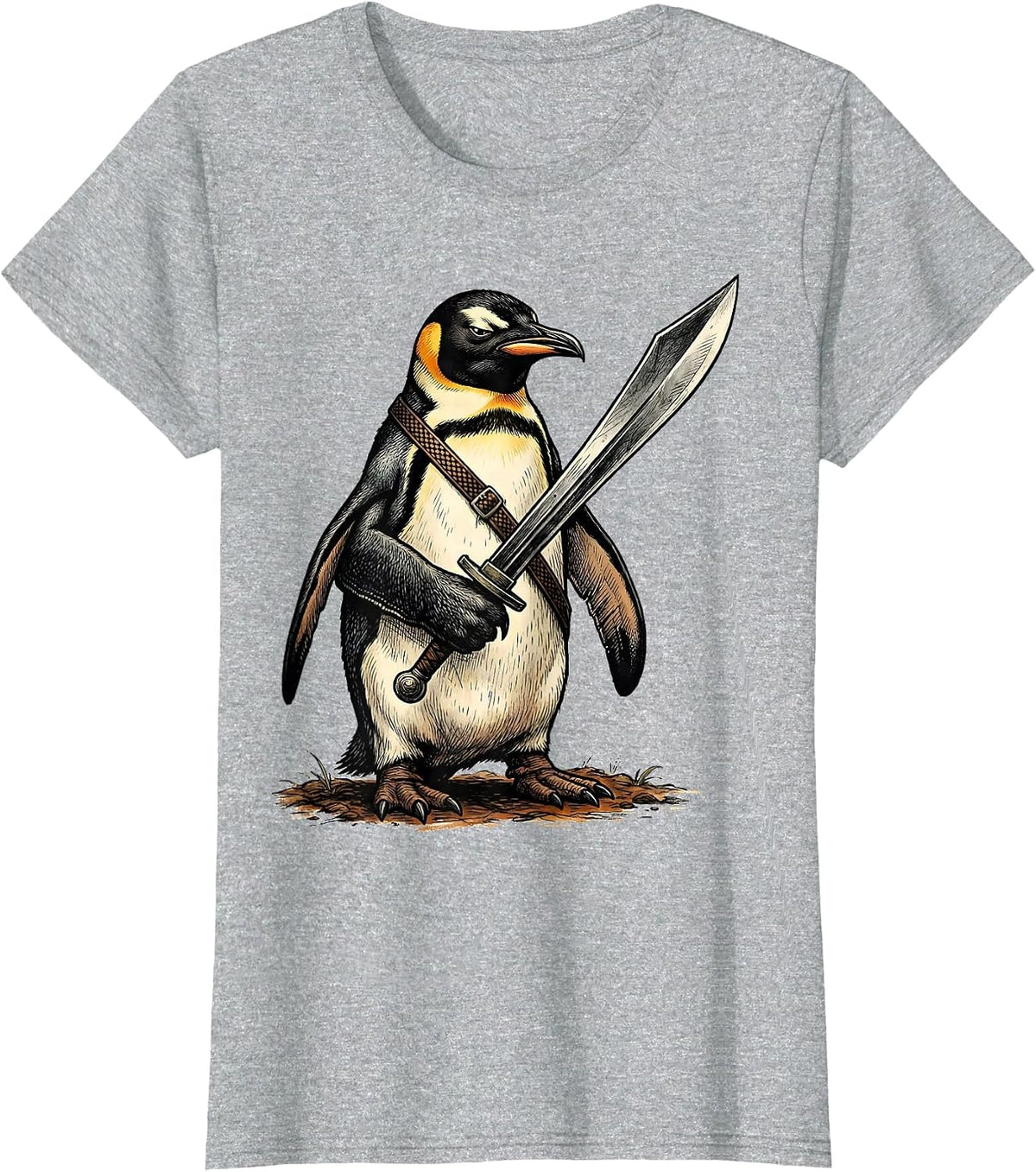 Flight Was Never An Option Tactical Penguin Funny Bird Meme T-Shirt - Heather Grey