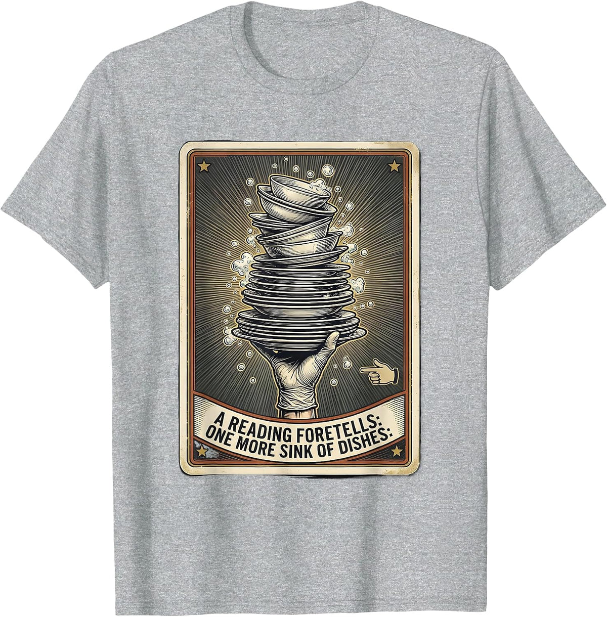Men's A Reading Foretells: One More Sink Of Dishes Vintage T-Shirt - Heather Grey