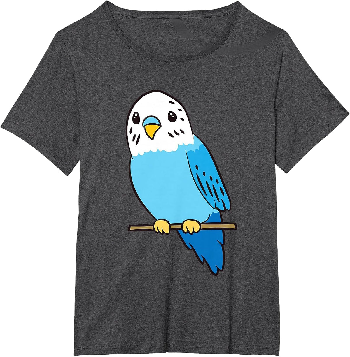 Budgie Bird Parakeet Cute Parakeet Blue T-Shirt - Dark Heather Grey