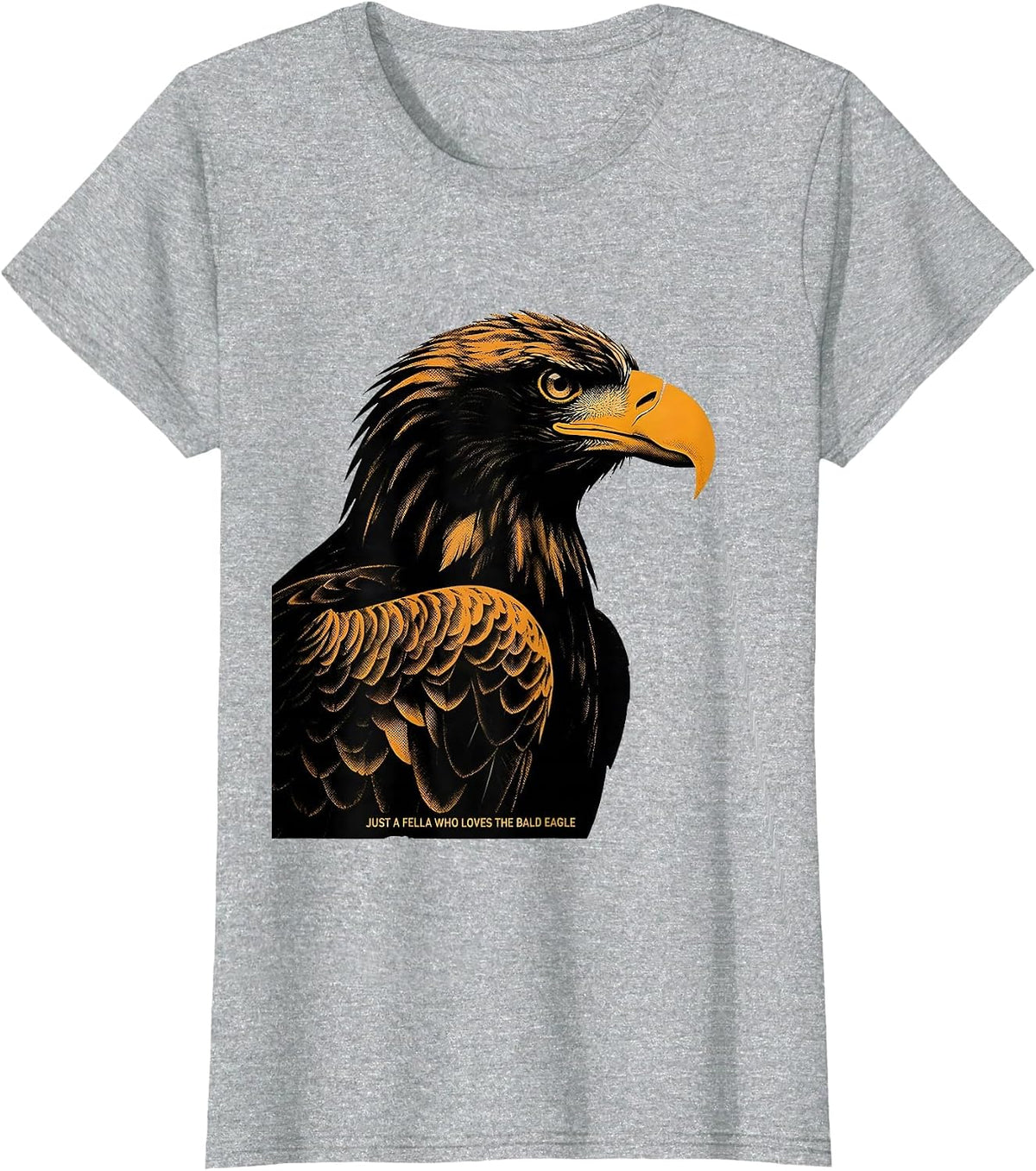 Just A Fella Who Loves The Bald Eagle Retro Patriotic T-Shirt - Heather Grey