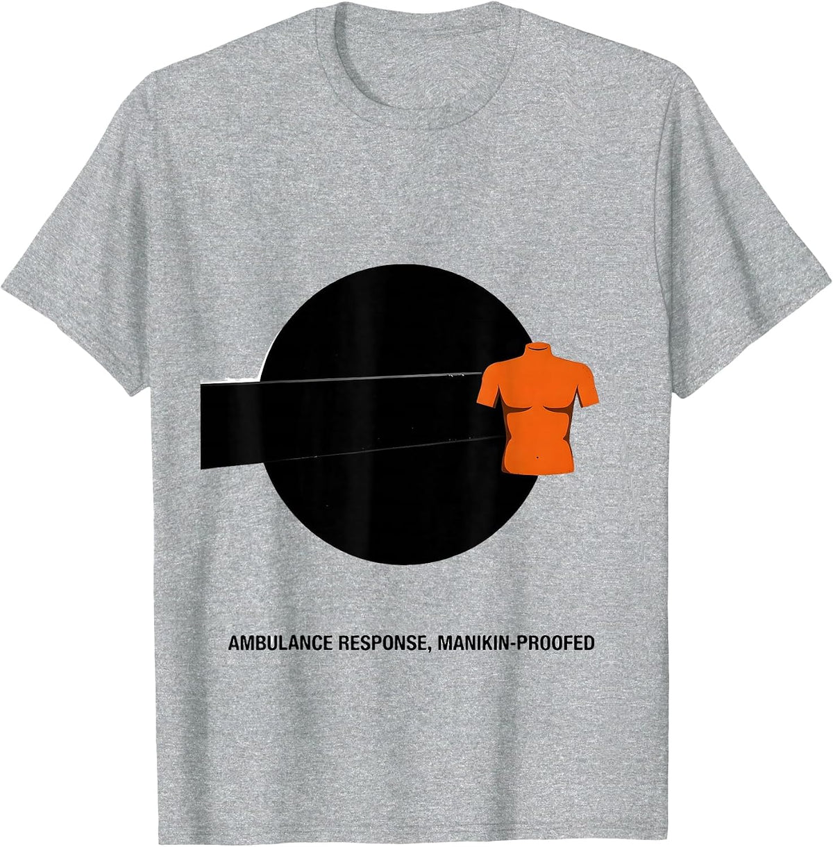 Men's Ambulance Response Manikin-Proofed Brutalist EMT Paramedic T-Shirt - Heather Grey