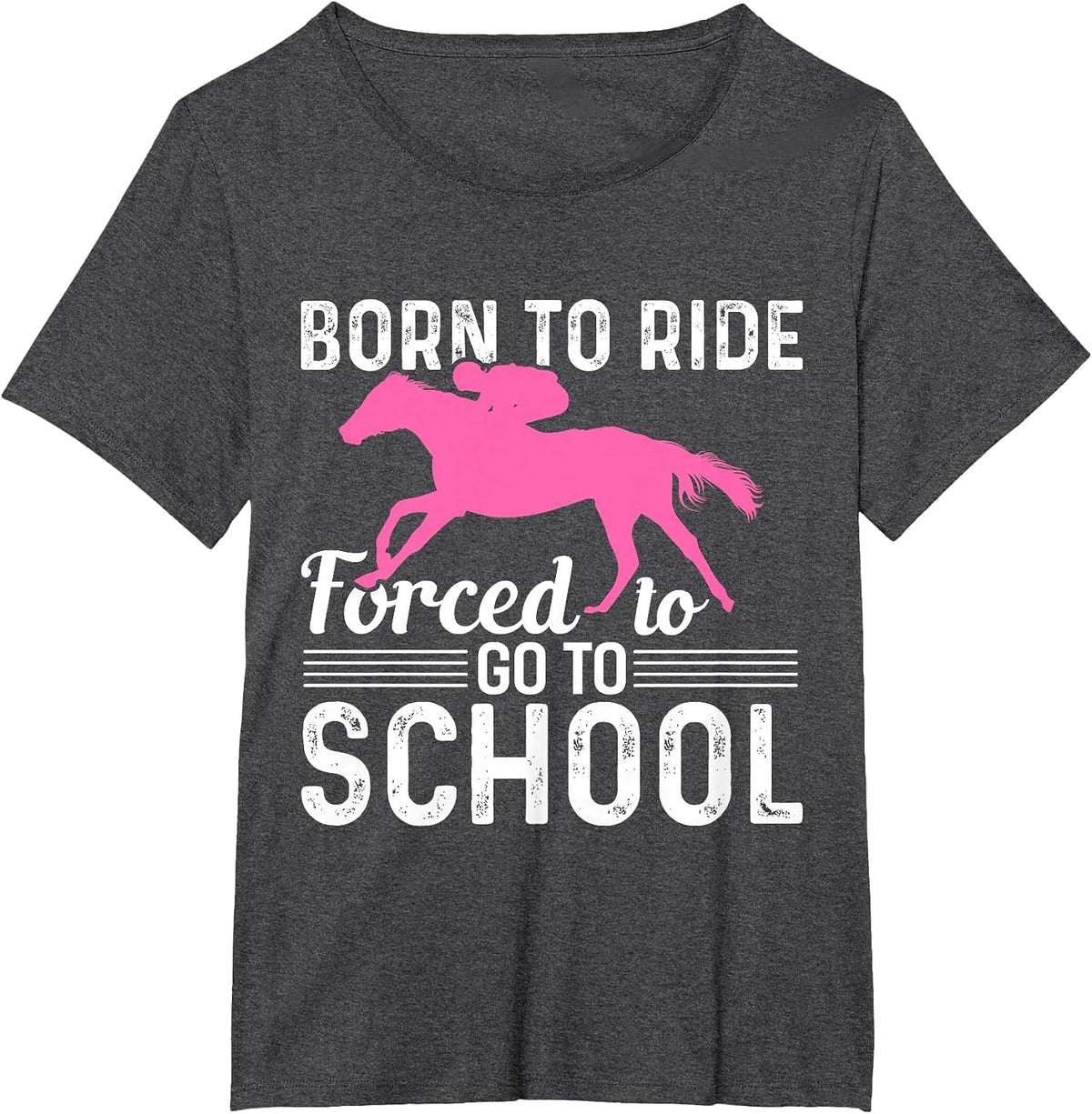 Horseback Riding Girl Funny Horse Girl T-Shirt - Dark Heather Grey