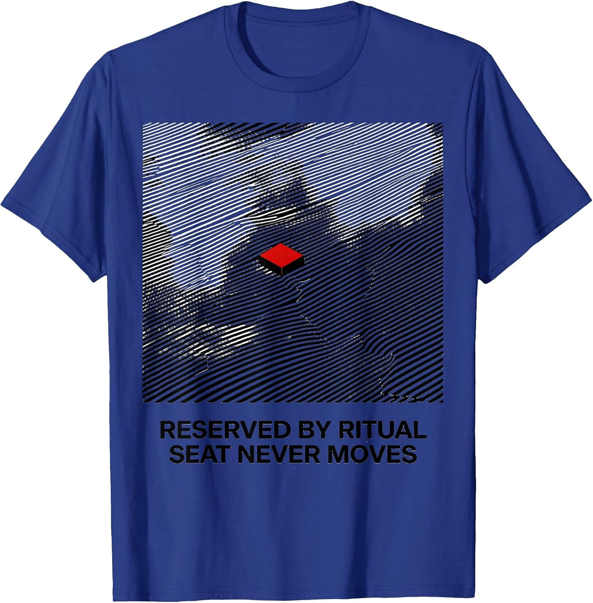 Men's Reserved By Ritual Seat Never Moves Funny Casino Gambling T-Shirt - Royal Blue