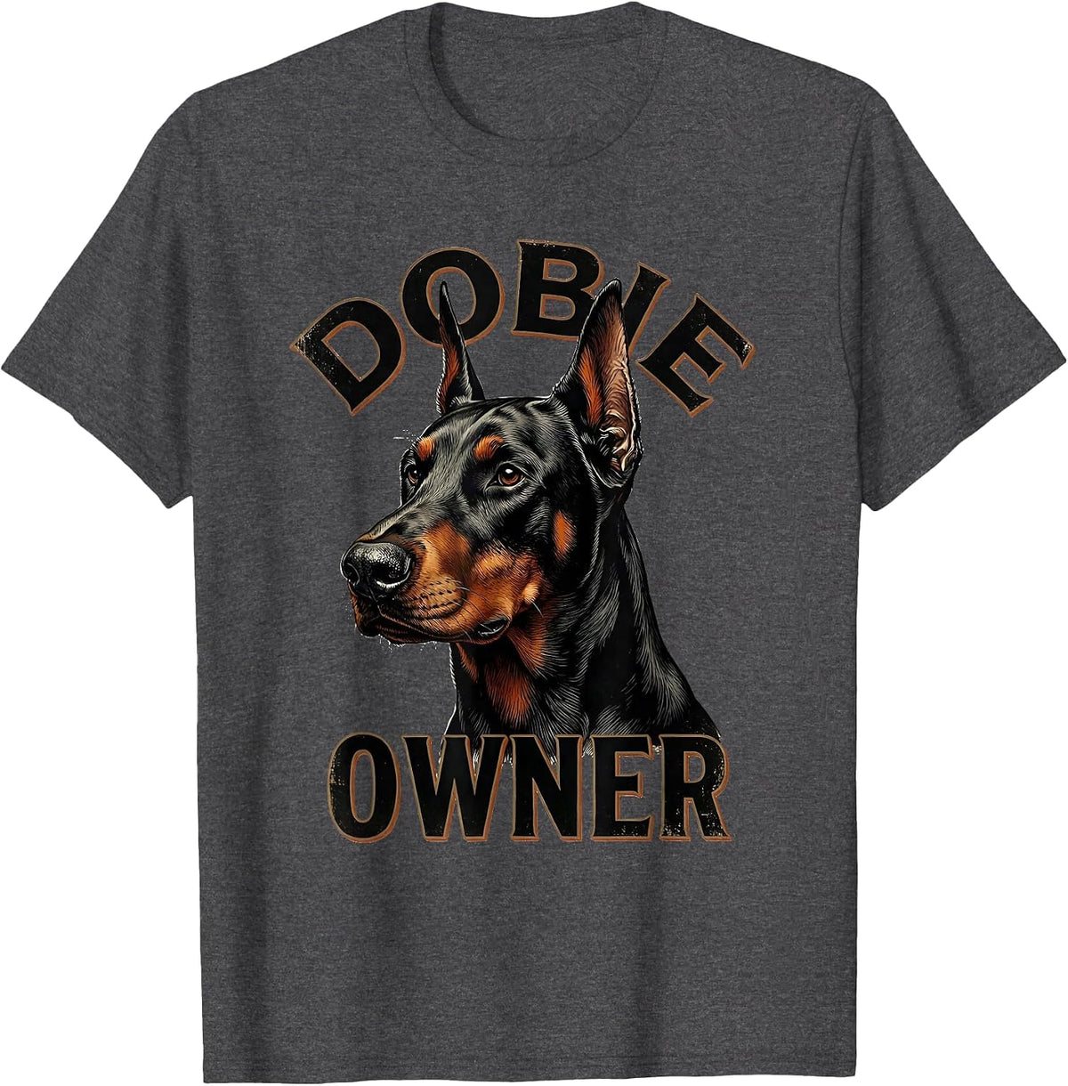 Men's Dobie Owner Vintage Doberman Pinscher Dog Lover Gift T-Shirt - Dark Heather Grey