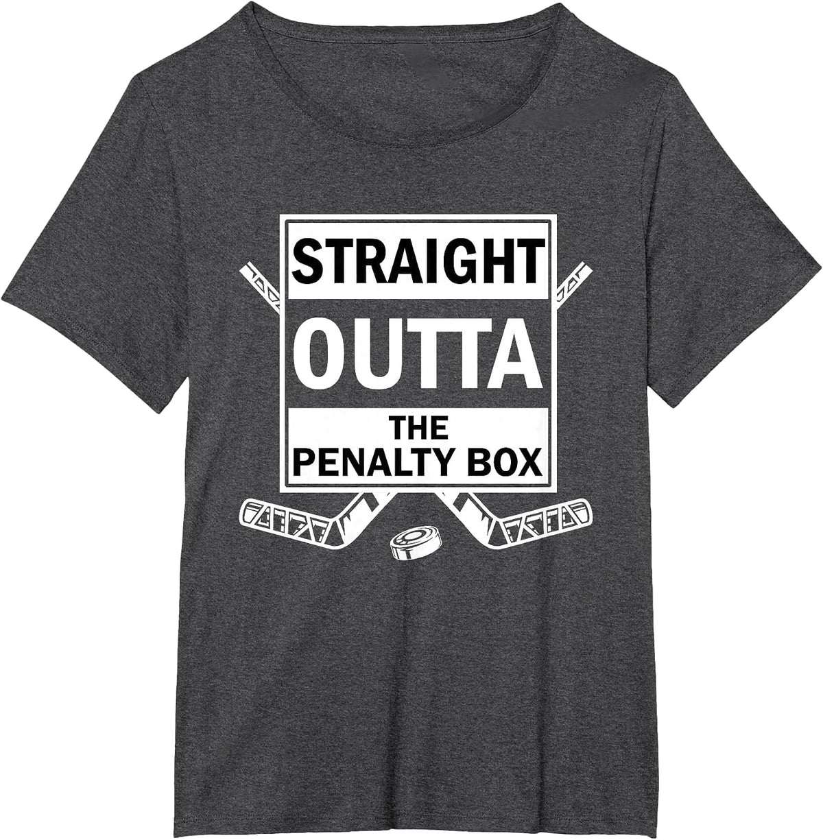 Ice Hockey Player Straight Outta The Penalty Box T-Shirt - Dark Heather Grey