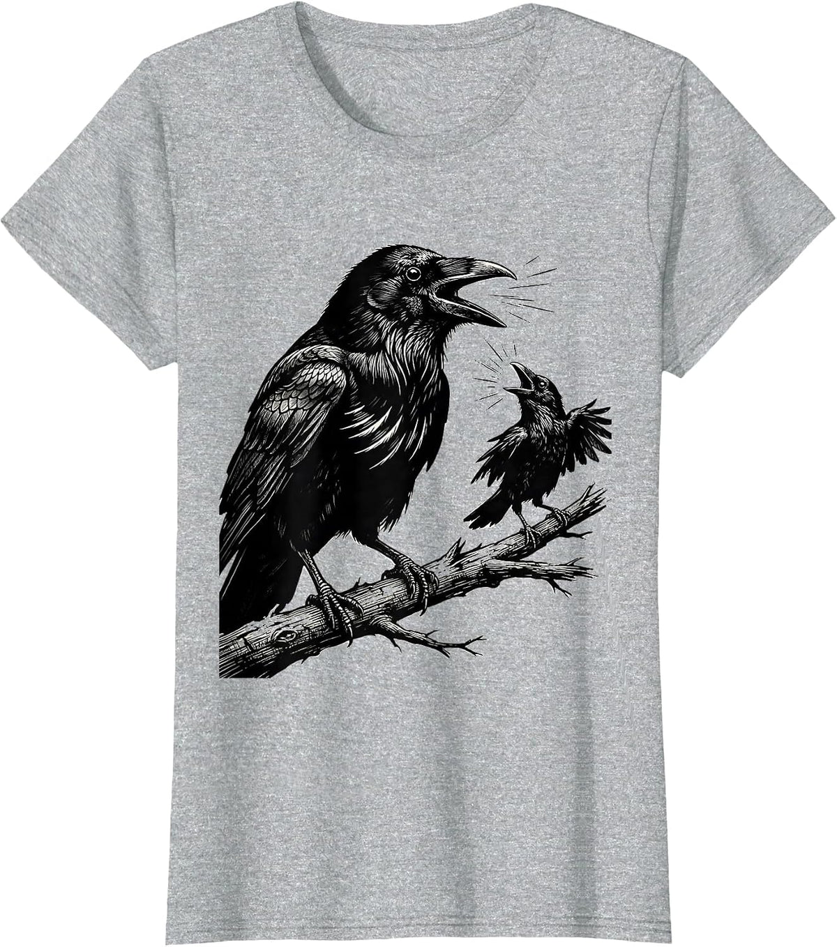 F-Caw-F Crow Dark Humor Gothic Raven Bird T-Shirt - Heather Grey