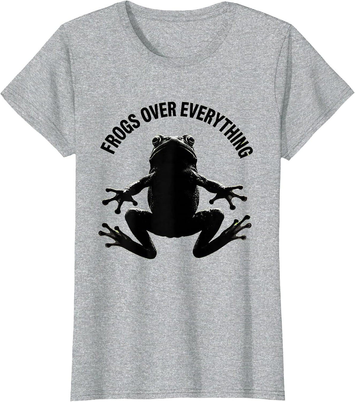 Frogs Over Everything Frog Lover Design T-Shirt - Heather Grey