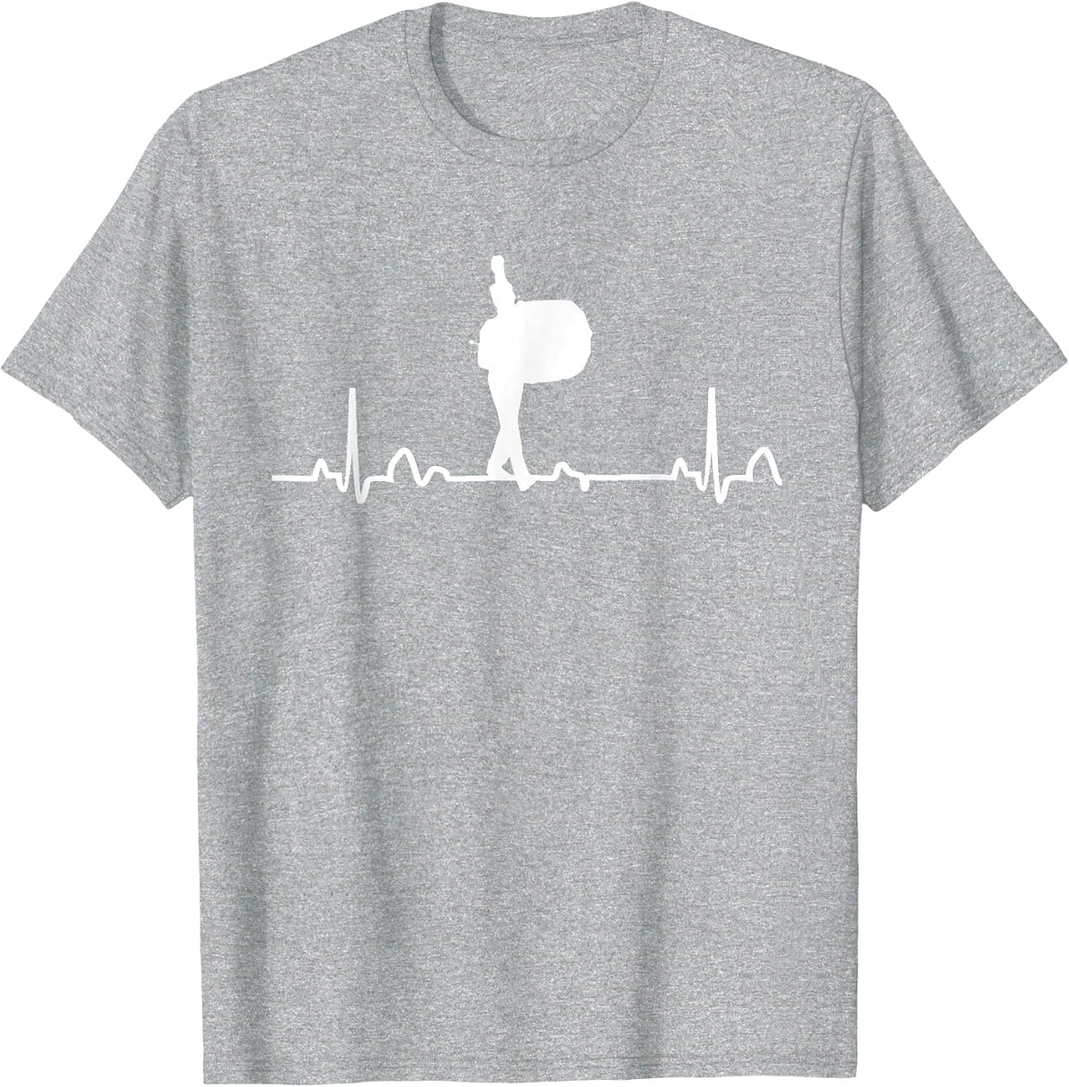 Bass Drum Heartbeat Shirt Marching Band Apparel Tee T-Shirt - Heather Grey