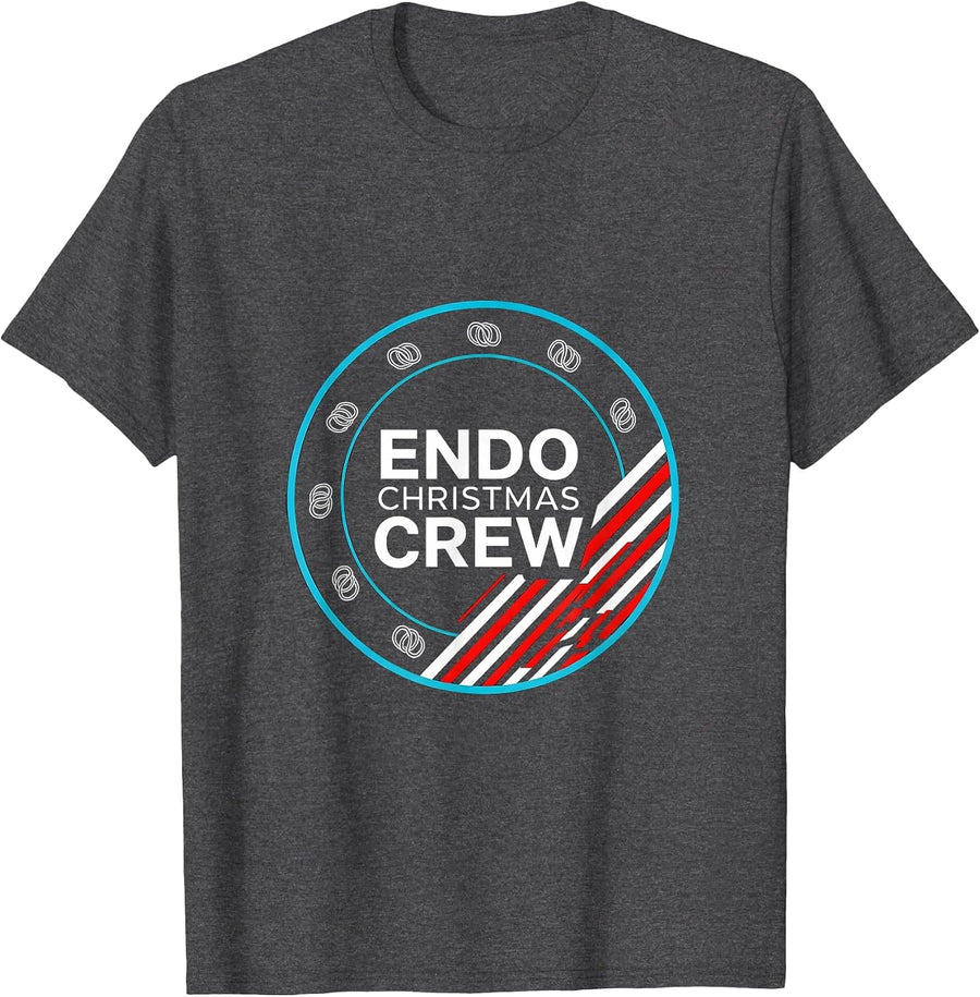 Men's Endo Christmas Crew Gastroenterology Nurse Endoscopy Tech T-Shirt - Dark Heather Grey