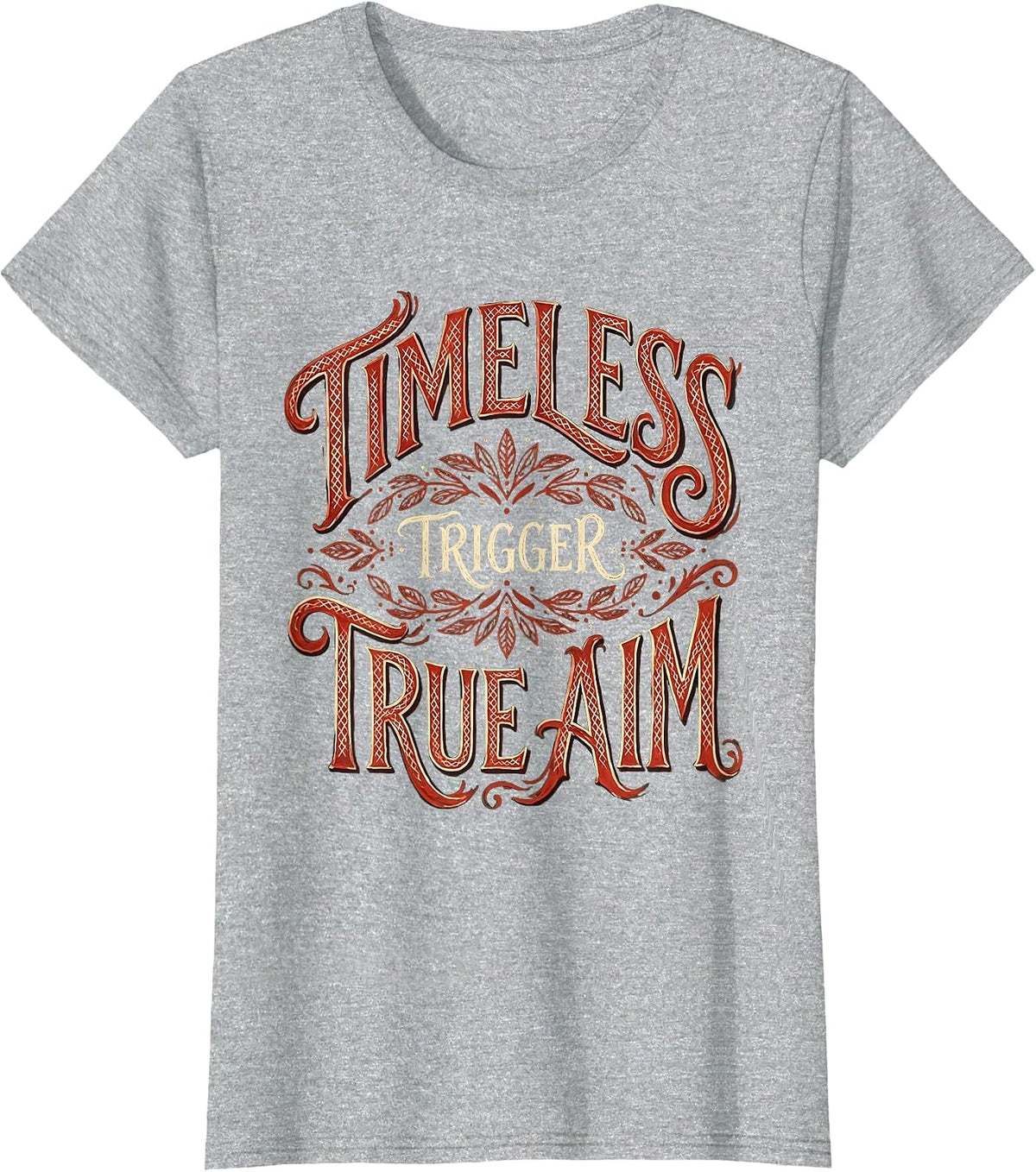 Retro Rifle Timeless Trigger True Aim Design T-Shirt - Heather Grey