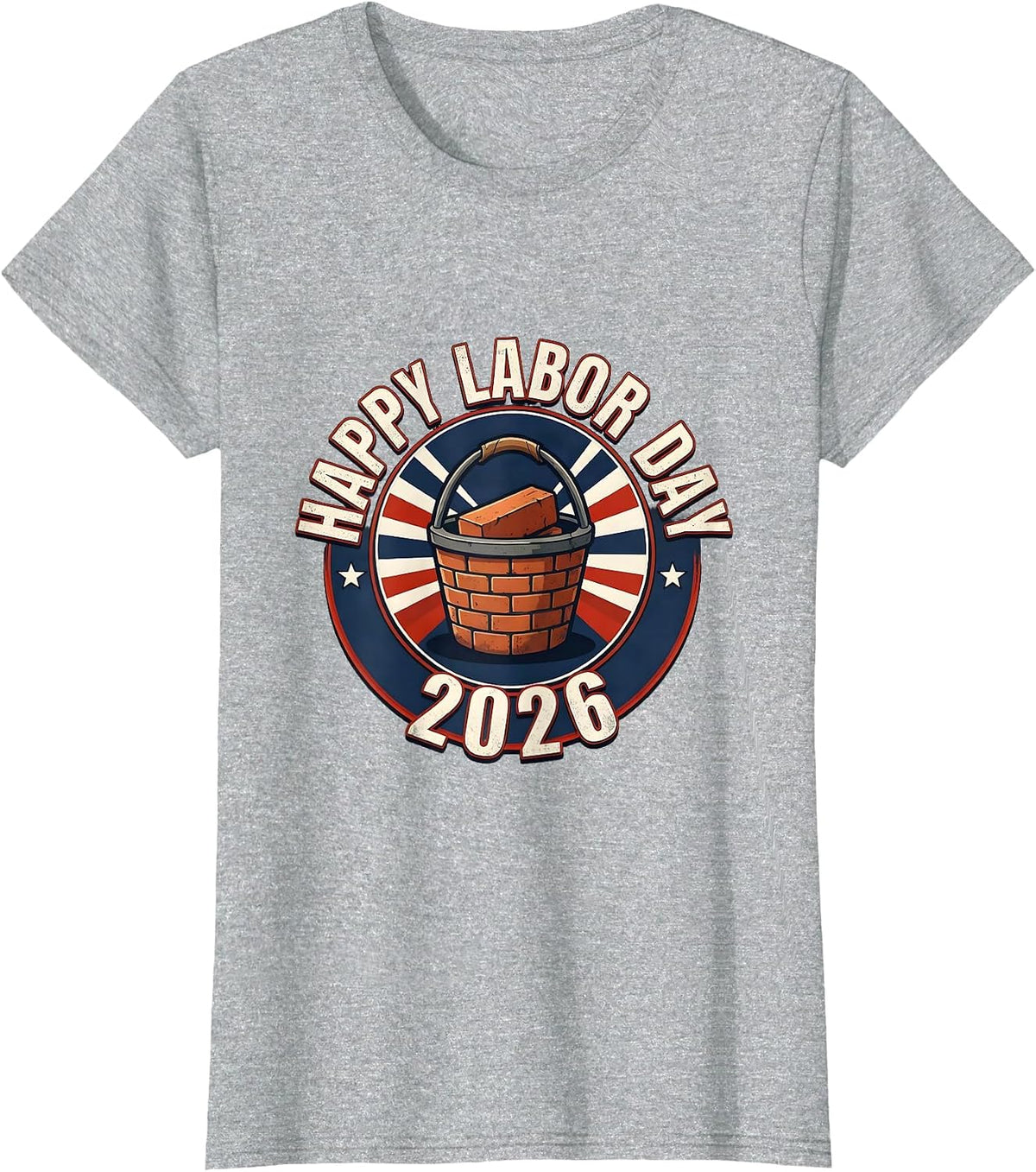 Women's Happy Labor Day 2026 Patriotic Union Pride Worker T-Shirt - Heather Grey