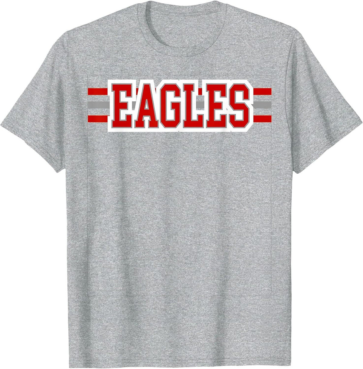 Eagles Red White School Spirit T-Shirt - Heather Grey