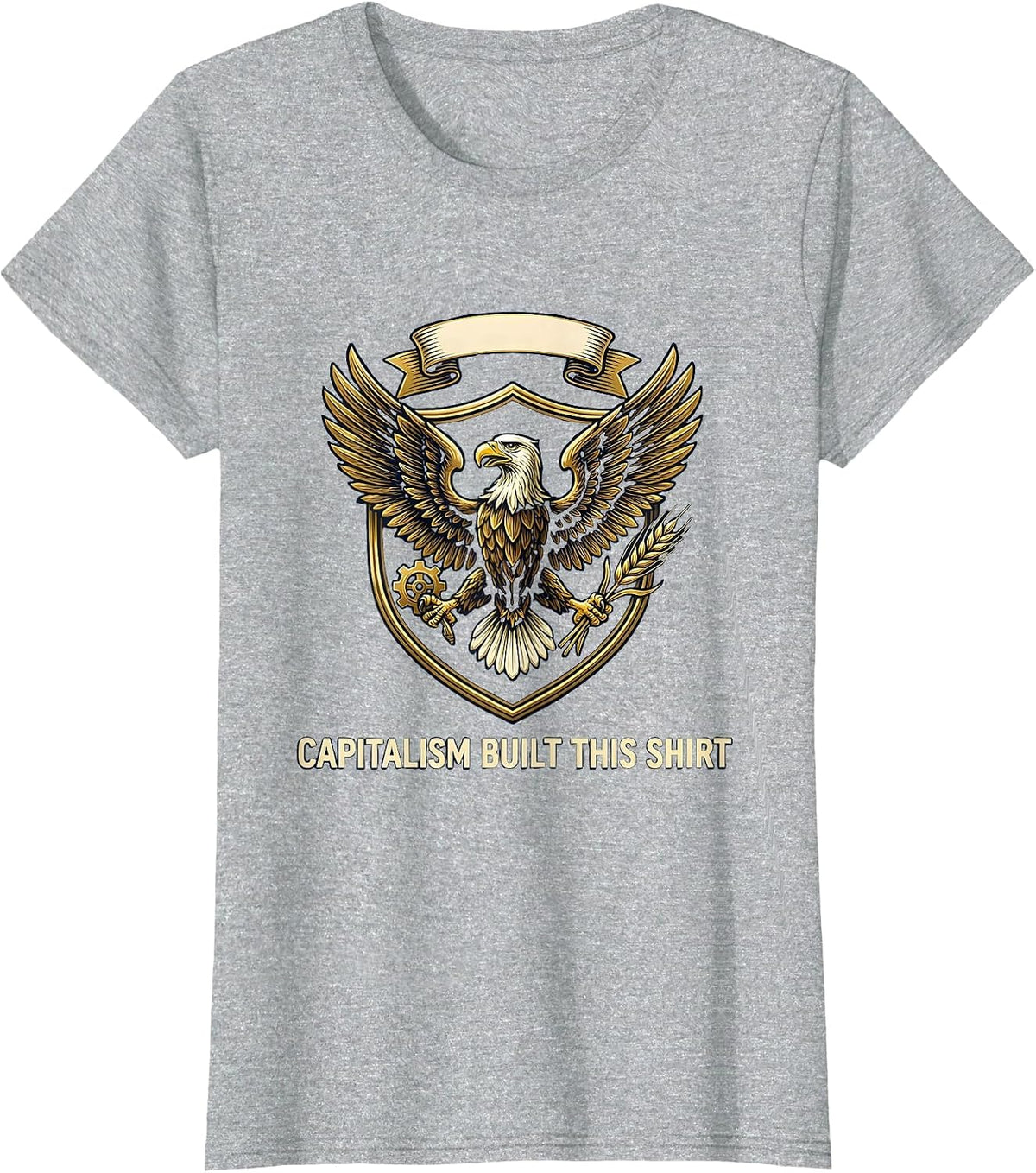 Women's Capitalism Built This Bold Conservative Design T-Shirt - Heather Grey