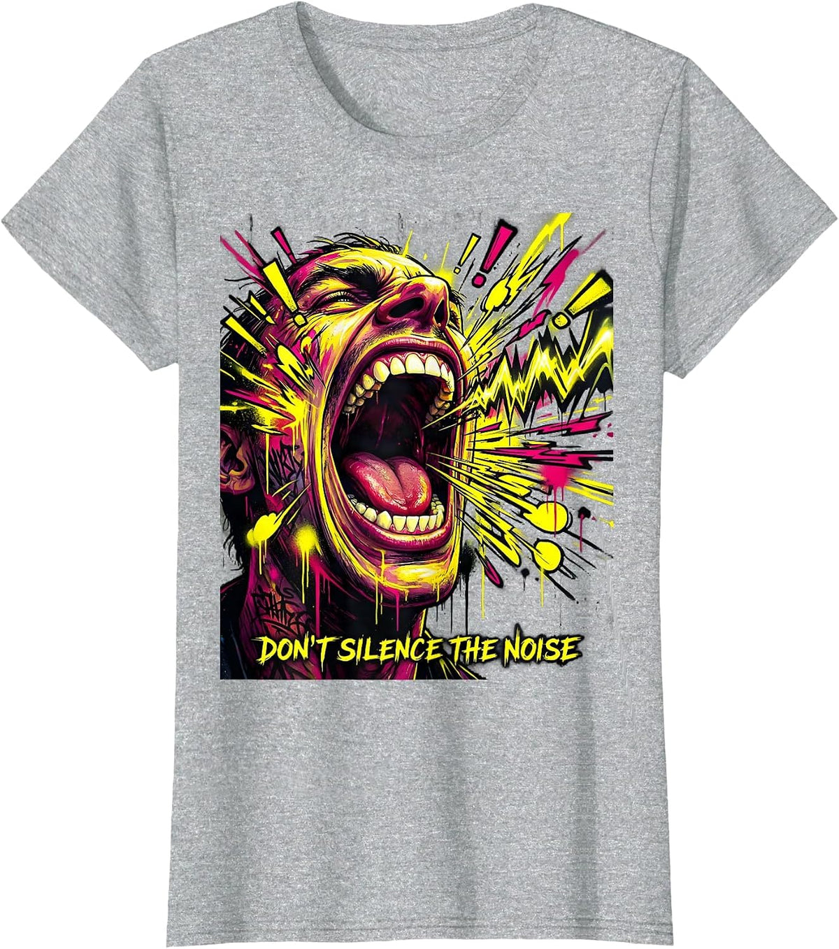 Women's Don't Silence The Noise Free Speech Design T-Shirt - Heather Grey