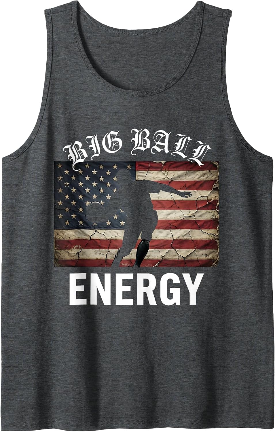 Big Ball Energy Funny Bowling Design Tank Top - Dark Heather Grey
