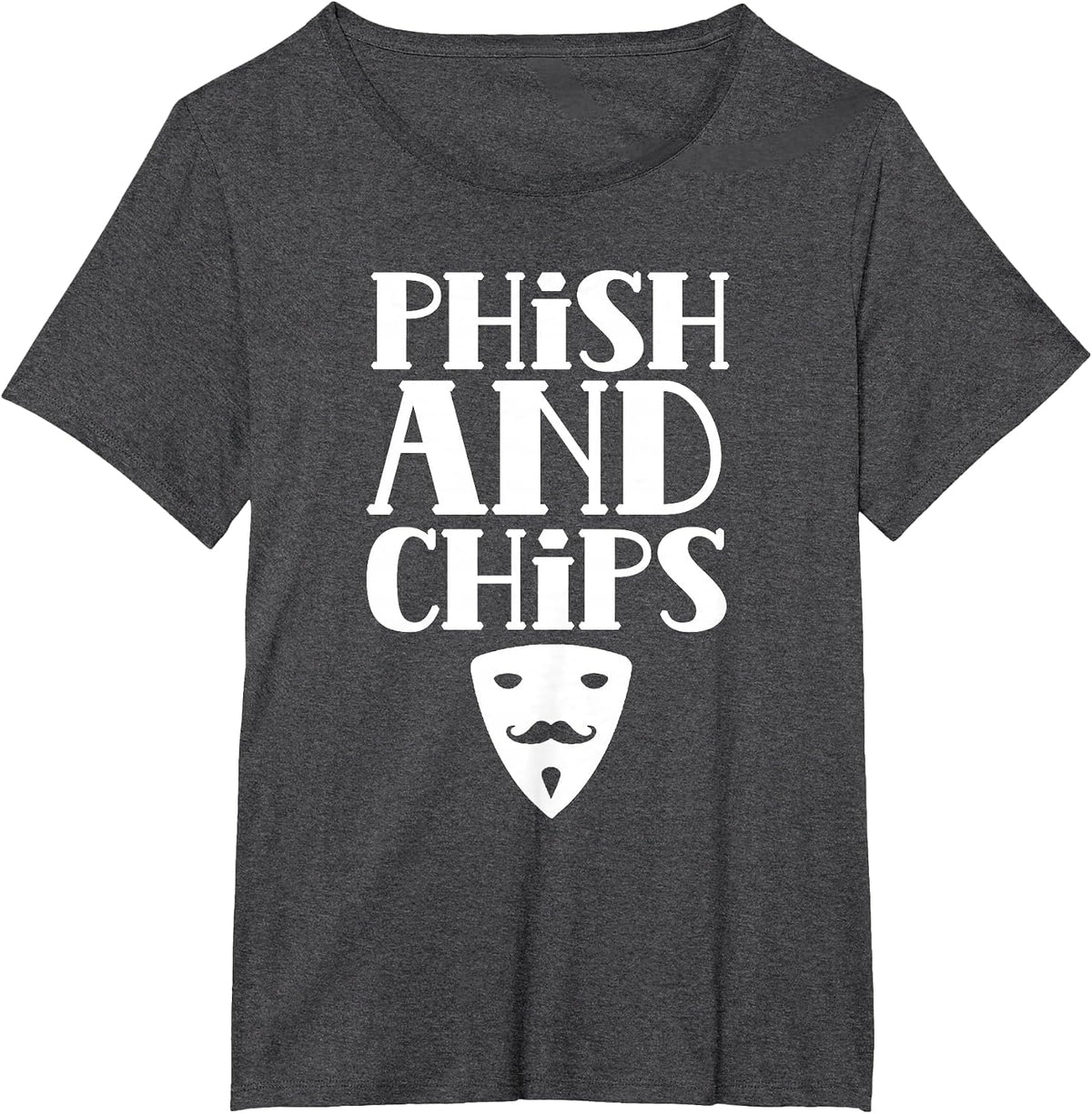Phish and Chips Computer Hacking It Hacker Hack T-Shirt - Dark Heather Grey