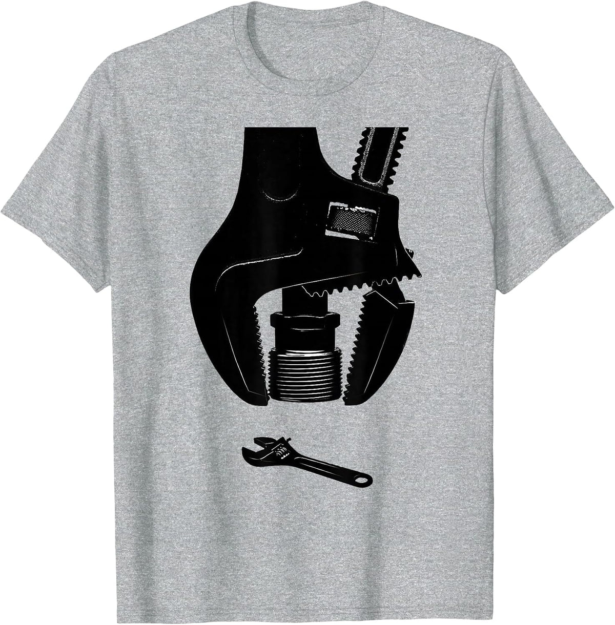 Men's Pipe Wrench Dominates Adjustable Wrench Funny Plumber Gift T-Shirt - Heather Grey