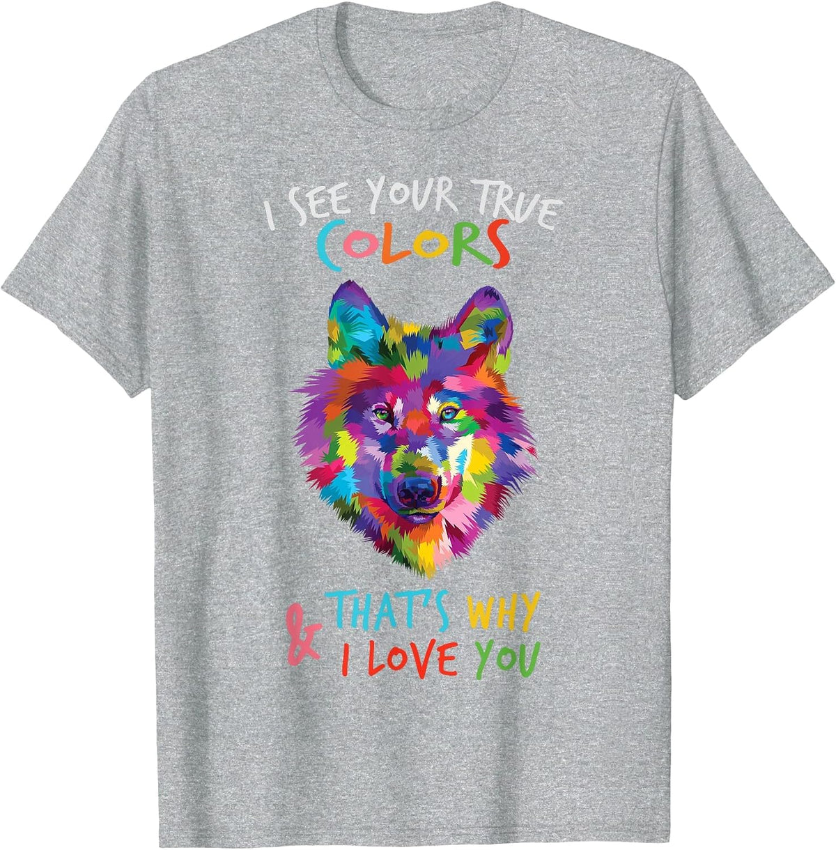 Autism Awareness Wolf It's Ok to be Different Autism T-Shirt - Heather Grey